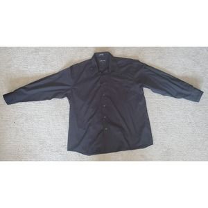 Men's Linea Dome Black Longsleeved Button-down Shirt 16 1/2 32/33